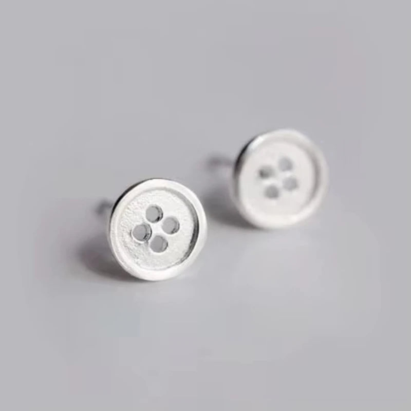 REE Ti 925 Sterling Silver Button Stud Earrings for Women – Elegant Wedding Fashion Jewelry Simple Luxury Brincos Pendientes Mujer Moda Earrings