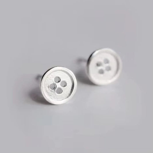 REE Ti 925 Sterling Silver Button Stud Earrings for Women – Elegant Wedding Fashion Jewelry Simple Luxury Brincos Pendientes Mujer Moda Earrings