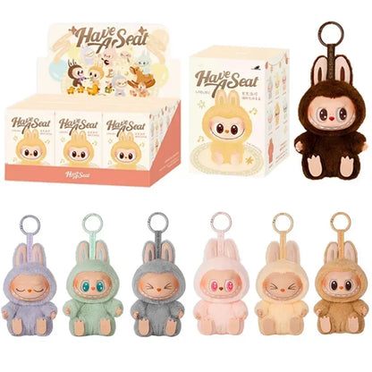 1:1 High-Quality Macaron 2nd The Monsters Labubu Sitting Party Vinyl Plush Blind Box Doll Gift