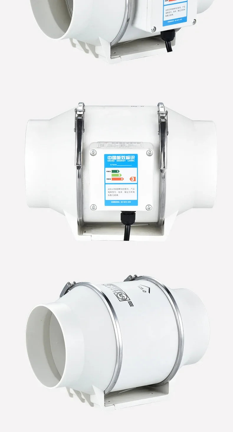 Silent Inline Exhaust Fan | 4/5/6 Inch Bathroom, Kitchen, Toilet Ventilator, 220V Wall Extractor Pipe Duct Fan