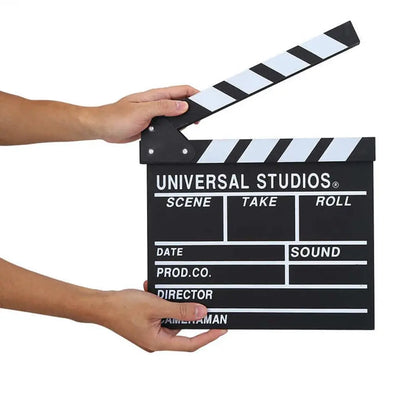 Wooden Director Clapperboard – Video Scene Prop for TV, Movie, and Vlog Recording – Stylish Hanging Decoration