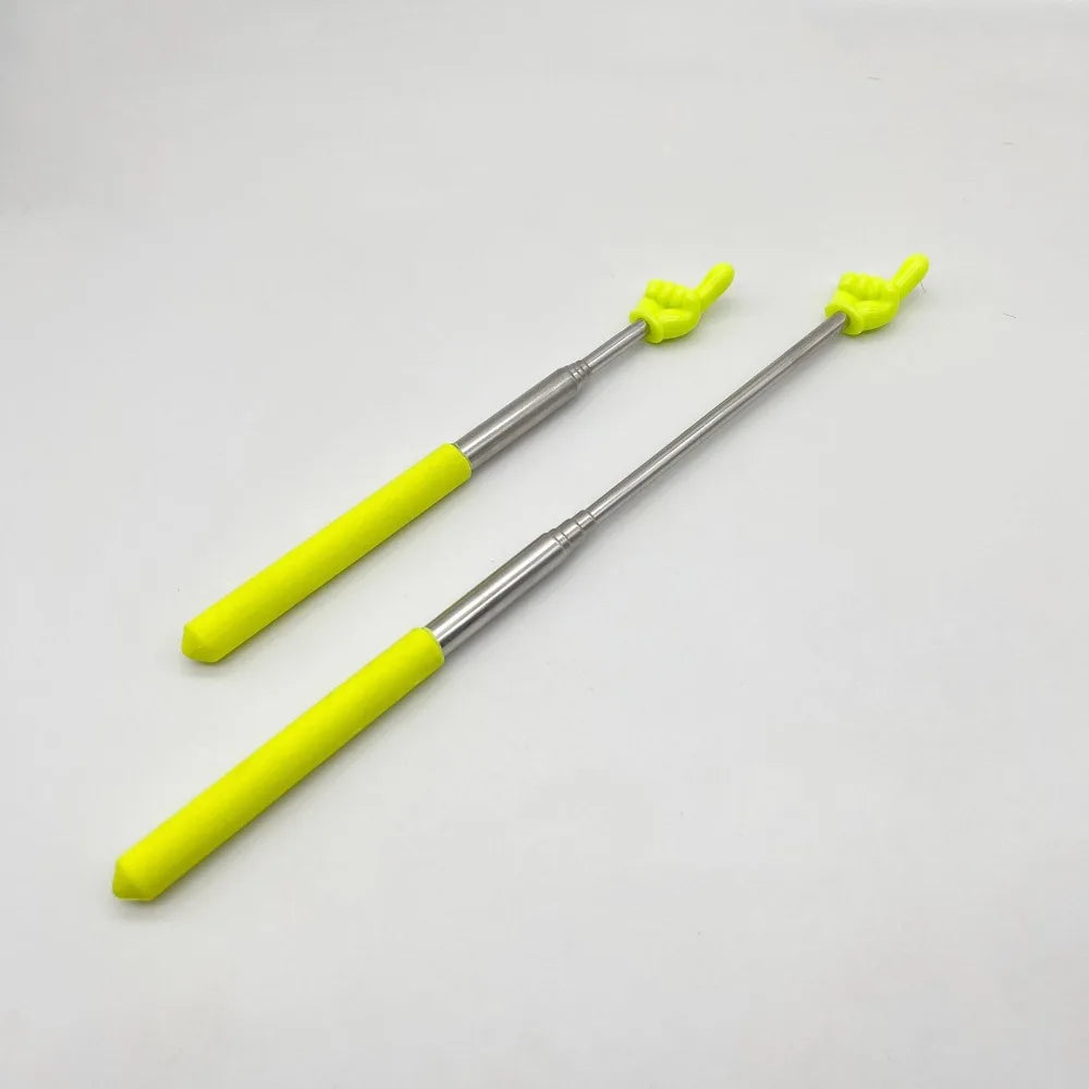Stainless Steel Telescopic Teaching Pointer – Finger-Design Reading & Presentation Stick for School & Office Supplies