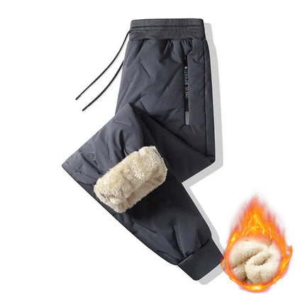 Men's Thermal Fleece Sweatpants - Thick Plush Winter Windproof Casual Pants