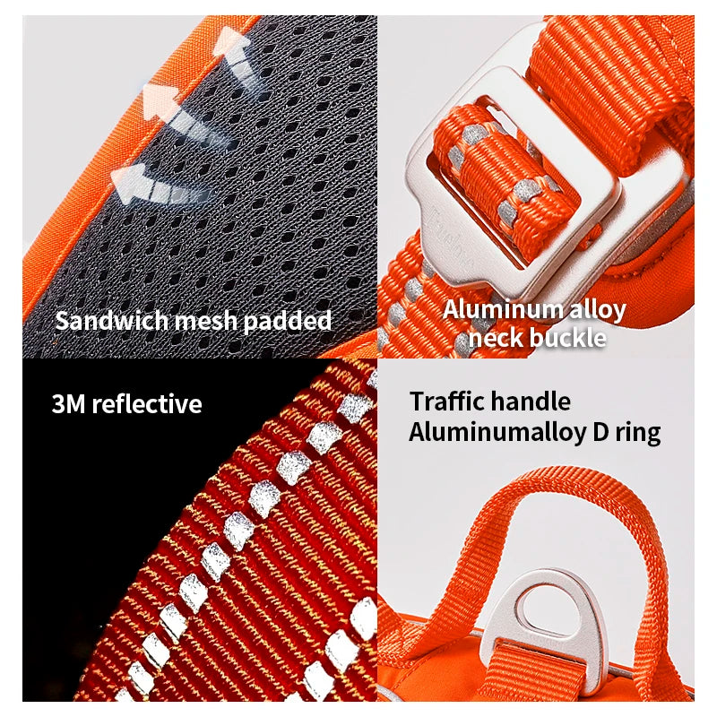 TRUE LOVE TLH5654 Reflective No-Pull Adjustable Nylon Dog Harness Step-In Comfortable Control Pet Walking Harness