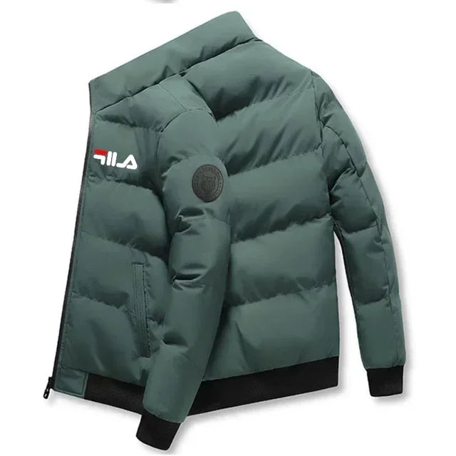 Men's Autumn Winter Short Jacket - Lightweight Cotton-Padded Stand Collar Zipper Coat for Outdoor Casual Wear