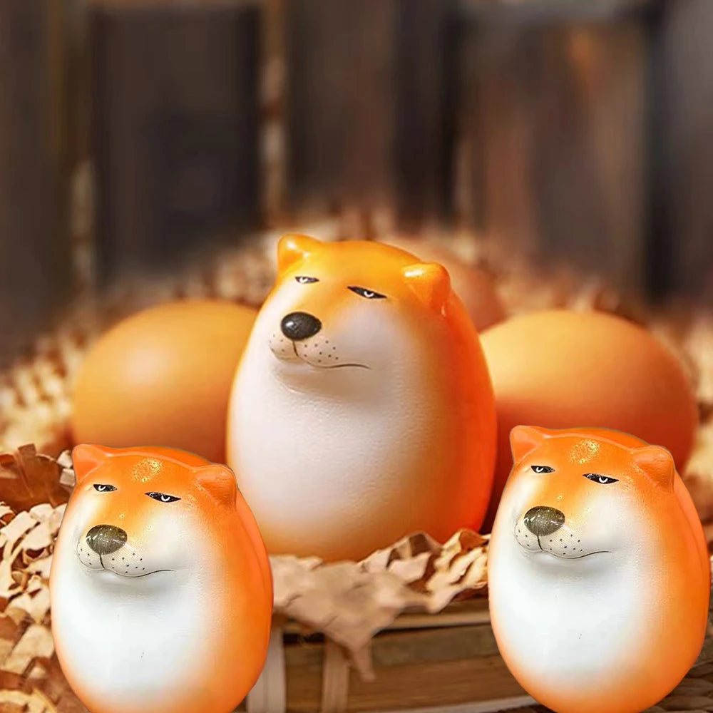 Cartoon Shiba Inu Egg Squishy Toy – Stress Relief Mochi Figure for Kids & Adults