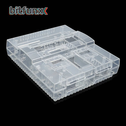 Bitfunx SNES Replacement Shell – Transparent Black Case for Nintendo SNES SFC US Version Retro Gaming Console