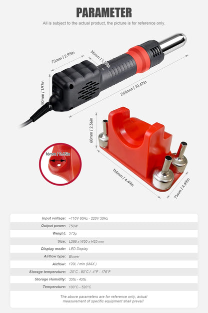 JCD Micro Hot Air Gun 8208 – 750W Soldering & Welding Rework Station, LCD Display All-in-One Heat Gun for BGA & IC Soldering