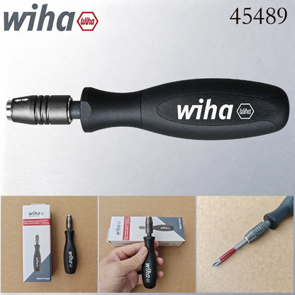 Wiha 47340 CentroFix Screwdriver Handle - 1/4-Inch Hex Quick-Change Bit Holder