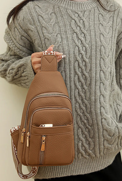 2024 New Women's PU Leather Chest Bag – Fashion Crossbody Shoulder Bag, High-Quality Casual Sac à Main