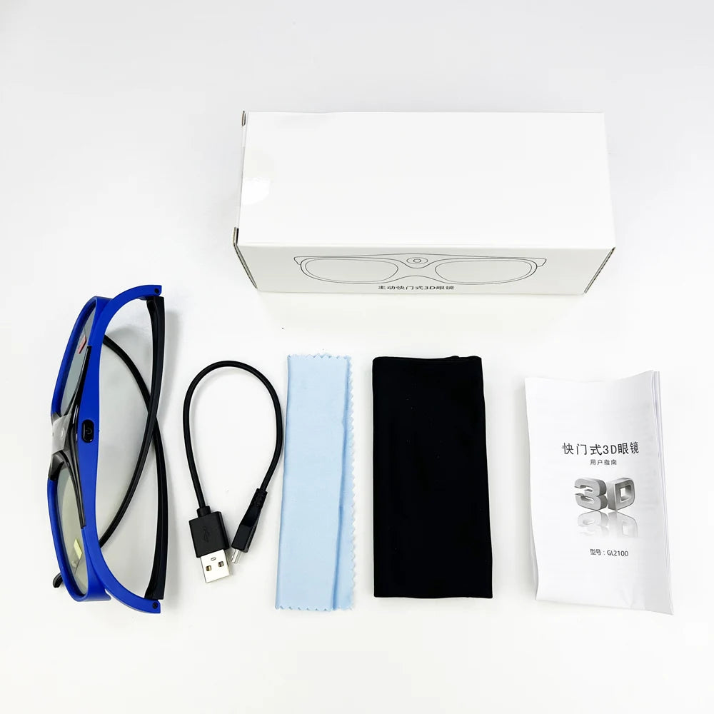 Universal DLP-Link 3D Glasses – USB Rechargeable Active Shutter Eyewear for Projectors | Compatible with Xgimi, Optoma, LG, Acer, BenQ & JMGO DLP-Link 3D Viewing Glasses