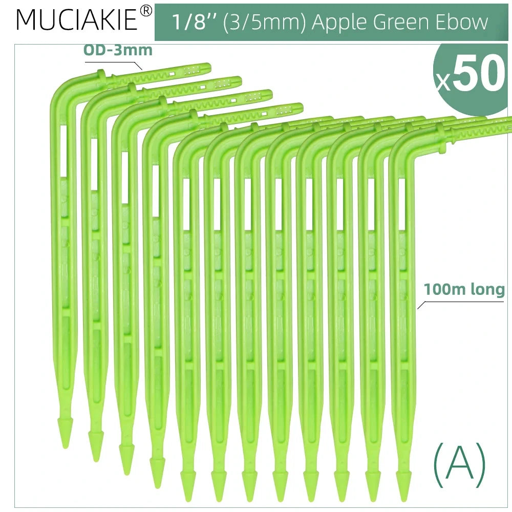 MUCIAKIE 4/2-Way Drip Irrigation System Kit – 100–10M 8L Watering Dripper Sprinkler for Potted Plants & Garden Use