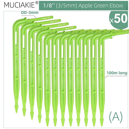 MUCIAKIE 4/2-Way Drip Irrigation System Kit – 100–10M 8L Watering Dripper Sprinkler for Potted Plants & Garden Use