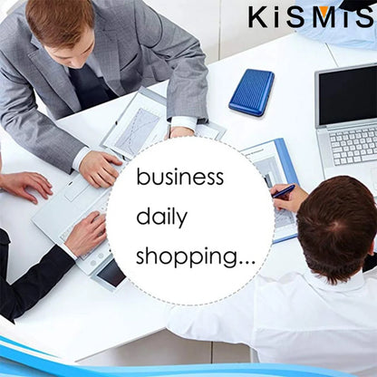 KISMIS RFID Metal Wallet – Business ID & Credit Card Protector for Men & Women, Card Holder with Package Box