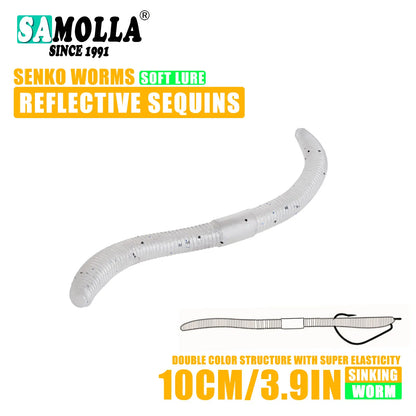 Soft Bait Senko Worms – 10cm/14cm, 10-15pcs Bag Wacky Stick Fishing Lures for Bass & All Fish