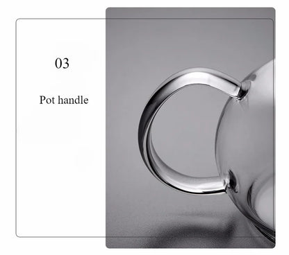 400ml/1000ml Heat-Resistant Glass Teapot – Kung Fu Teaware Set with Tea Strainer for Puer, Oolong, Barley
