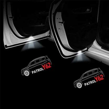 2PCS LED Car Door Welcome Ghost Shadow Lights – Logo Projector Courtesy Lamps for Nissan Patrol Y62 & Armada 2013–2018 Accessories