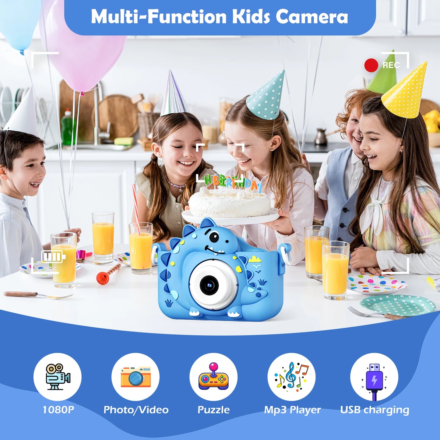 Mini Kids Digital Camera – Cute 1080p HD Camera with 32GB Card for Children & Educational Play