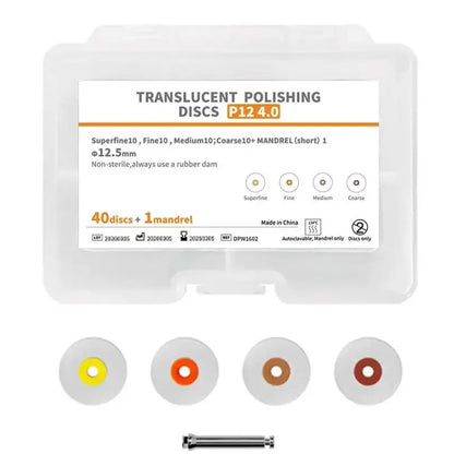 Dental Polishing Disc Kit - 40/50pcs Finishing & Refining Discs with Mandrel for Composite Restoration