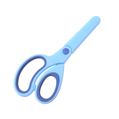 Kids Safety Scissors — Left-Handed Student Scissors with Sleeve for DIY, Paper Cutting & Stationery