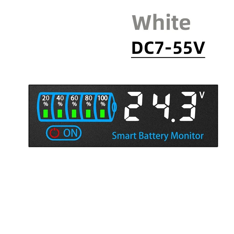 DC7-55V Battery Level Indicator – 3S-14S 12V, 24V, 36V, 48V Lithium 18650 Lipo Capacity & Voltage Tester
