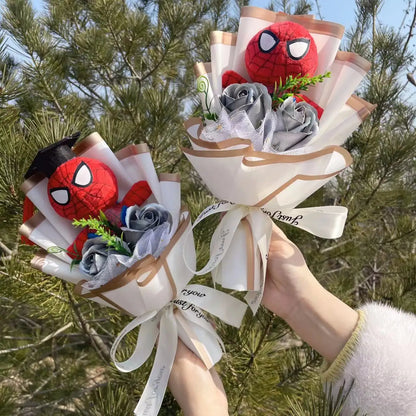 Superhero Plush Dolls — Handmade Spider-Man, Hulk, Superman & Captain America Bouquet Toys, Gift for Boys, Graduation, Christmas & Birthday