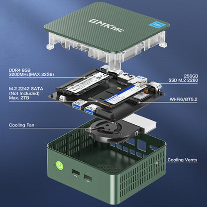 GMKtec G3 Mini PC – Intel Alder Lake N100, 8/16GB RAM, 256/512GB SSD, Windows 11 Pro, WiFi 6 & BT5.2