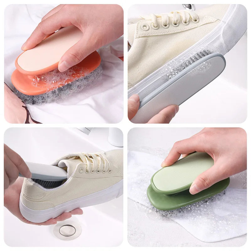3247 Long Handle Shoe Cleaning Brush - Portable Laundry Scrub Brush Set for Home & Travel Use