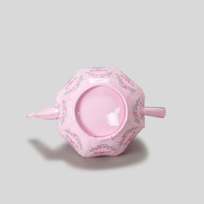 Creative Vintage Printed Teapot Design Women’s Handbag – Pearl Chain Luxury Small Bucket Crossbody Bag