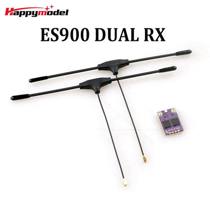 HappyModel ES900 Dual RX ELRS Diversity Receiver — 915/868MHz w/ Built-in TCXO for Long-Range FPV & RC Airplanes