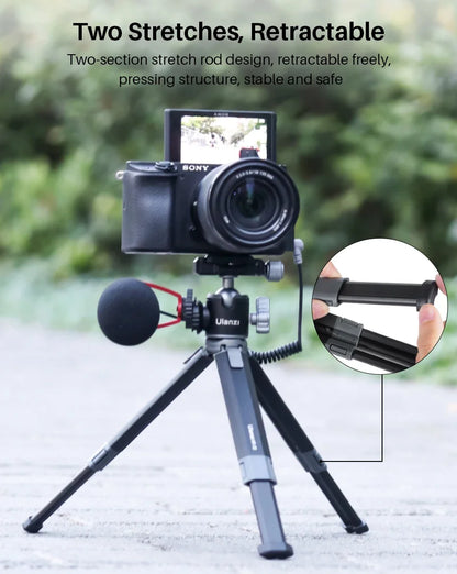 Ulanzi MT-24 Vlog Lite Metal Tripod – Extendable Monopod with Ballhead, Cold Shoe, Arca Quick Release, 1/4" Mount, 2.5KG Max Load