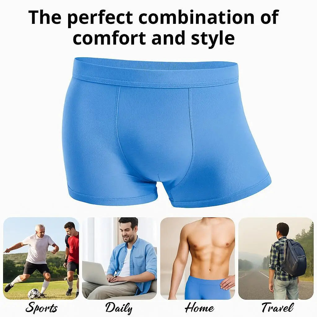 5-Pack Bamboo Men’s Boxers Underwear Plus Size XL–6XL, Breathable Gym Shorts Style Soft Black Underpants Gift Set