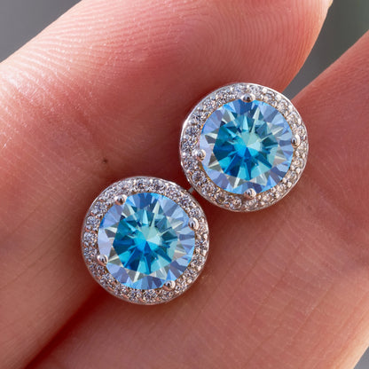 925 Sterling Silver Moissanite Earrings – 1 Carat Round Studs, Engagement, Wedding & Daily Wear Luxurious Gift for Women