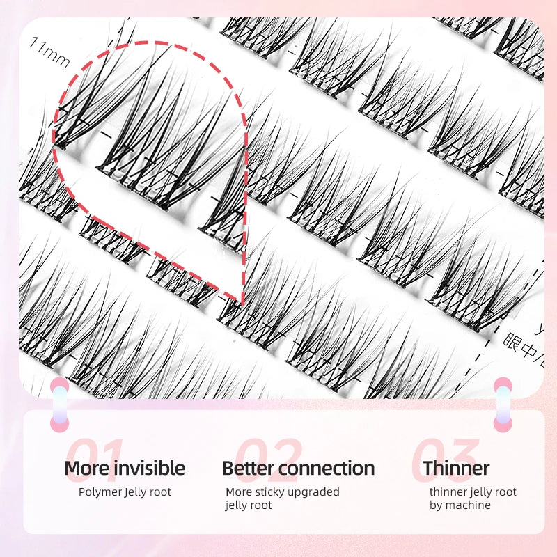 Yelix Self-Adhesive False Eyelashes — Reusable DIY Cluster Lashes, Glue-Free, Natural Soft
