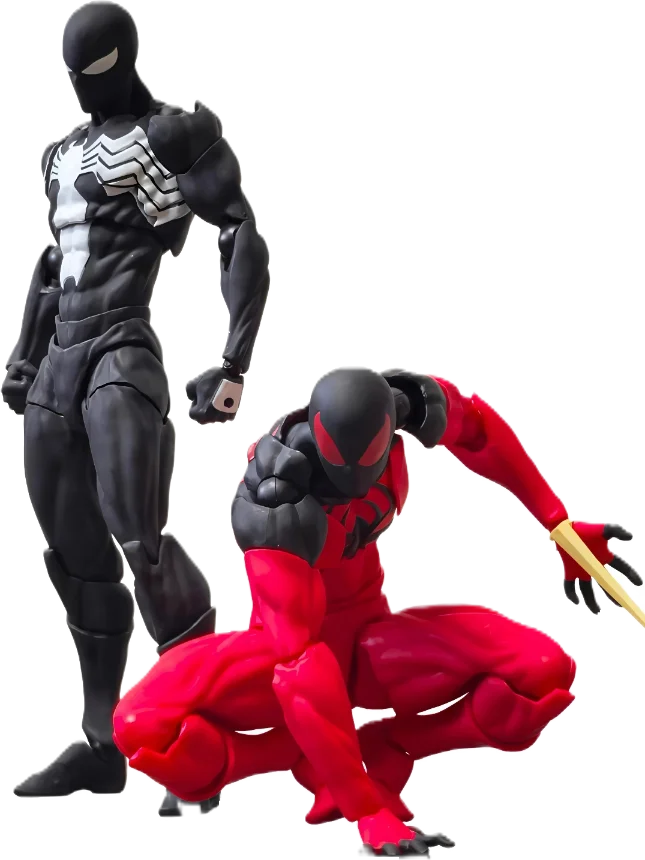 Mess Toys Scarlet Spider Action Figure – Kaine Parker Black Suit Symbiote Anime Collectible Toy Gift