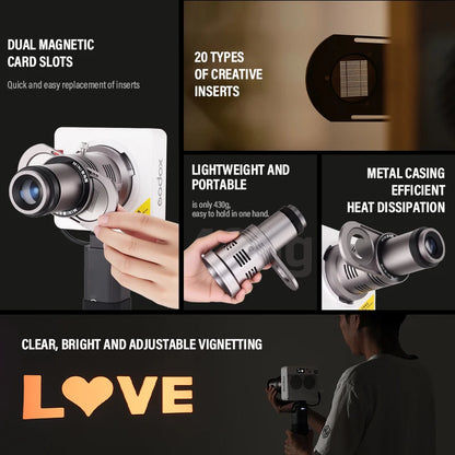 Bowens Mount Flash Spotlight Projection Kit - Focusing Photography Accessory for Godox ML100Bi, Mini & ZY Flash Lights
