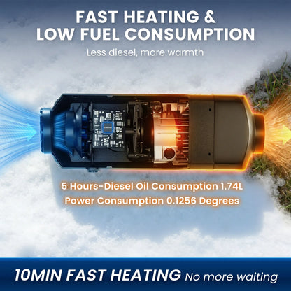 KROAK 5-8KW 12V/24V Diesel Air Heater - All-in-One Parking Heater with LCD Switch for Car, Truck, Boat & RV