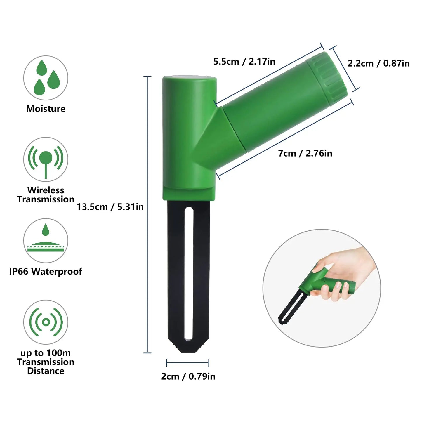 ECOWITT WH51 Soil Moisture Meter - 8-Channel Soil Tester for Garden & Plant Water Monitoring (Sensor Only)