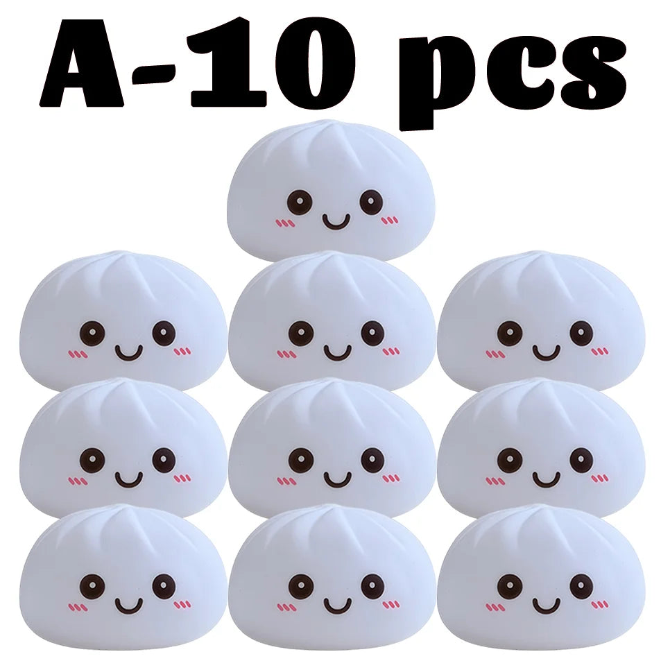 2027 Kawaii Dumpling Night Light - Cute Glowing Dumpling Steamer Desktop Ornament and Gift Decor