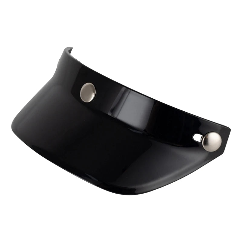 3 Snap-Button Universal Helmet Visor – Windproof Flip Shield for Open Face Motorcycles