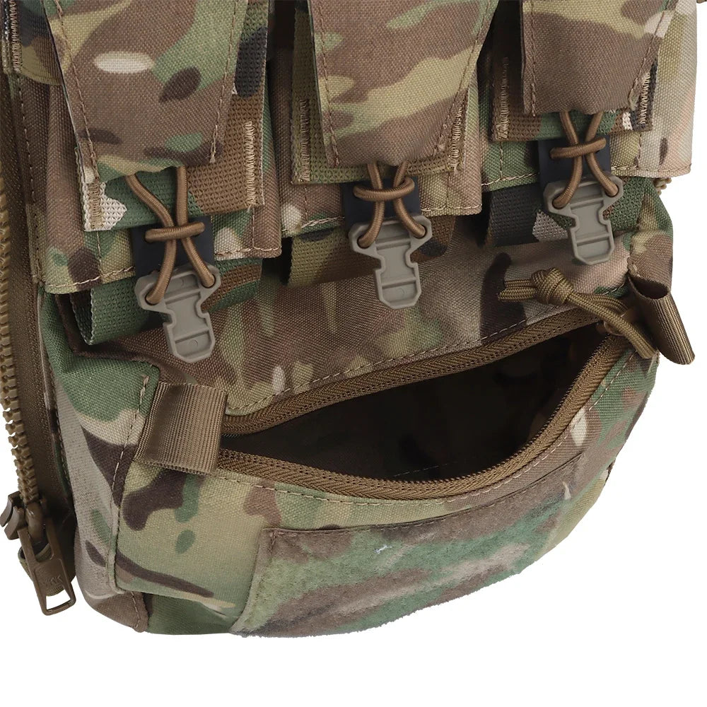V5 FCPC Sport Vest Back Panel – Zippered Backplate with Expansion Bag & Triple Pouch for Airsoft Vest Plate Carrier Accessories
