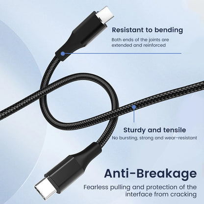 30cm USB-C to USB-C Fast Charging Cable – Compatible with iPhone 15, Xiaomi, Samsung, Huawei & Power Banks