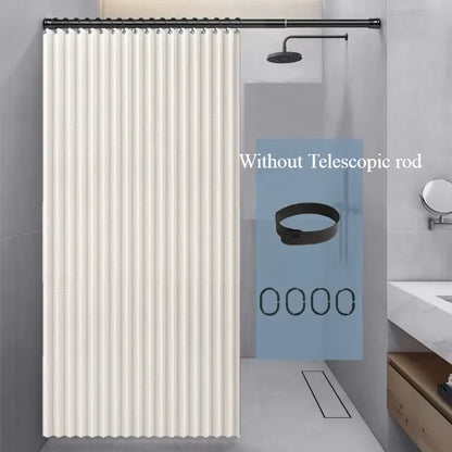 Foldable Waterproof Shower Curtain - Bathroom Partition with Hooks for Dry & Wet Separation