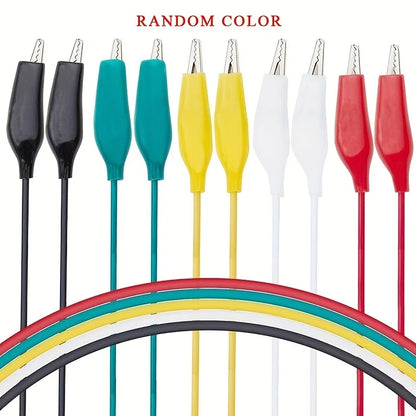 1Set/10PCS Alligator Clips – Double-Ended Crocodile Clips for Electrical DIY Test Leads, 46CM Jumper Wire Test Clips