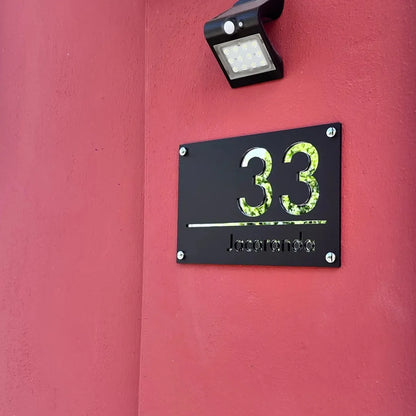 Personalized Large House Numbers Sign – Modern 3D Laser-Cut Acrylic Residential Street Number Plate