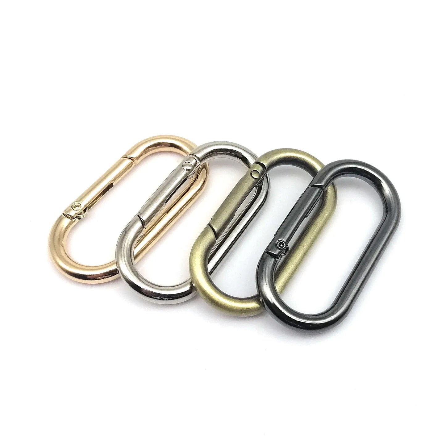 Oval Spring O-Ring Leather Bag Strap Buckle & Keyring Pendant - Snap Clasp Clip for Keychain & Dog Chain
