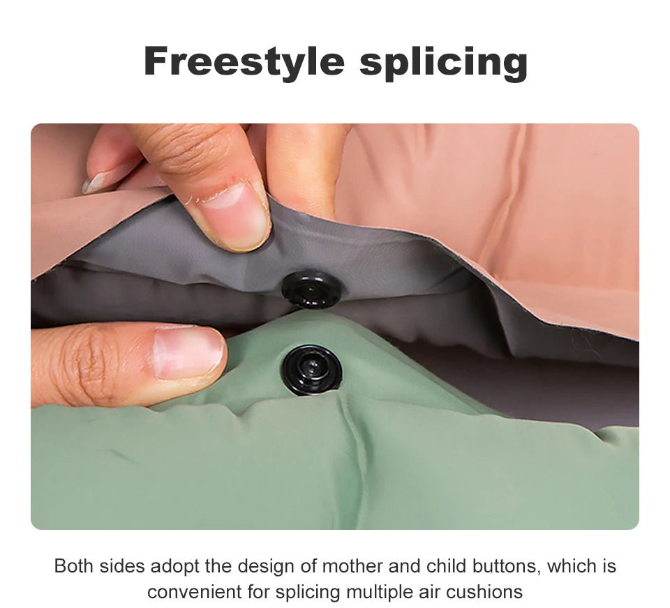 Ultralight Self-Inflating Air Mattress - Thick Splicing Sleeping Pad for Beach, Picnic, and Camping Tent