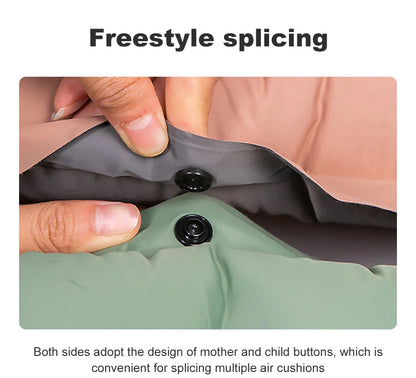 Ultralight Self-Inflating Air Mattress - Thick Splicing Sleeping Pad for Beach, Picnic, and Camping Tent