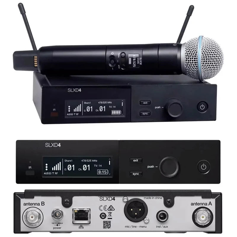 SLXD Wireless Microphone System – 500/600/800MHz 4-Pin Headset with KSM8/Beta58, Professional Audio for Stage & Karaoke
