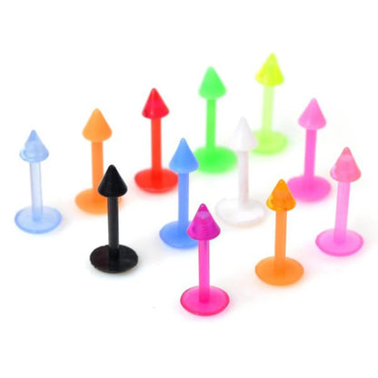 10/60PCS Clear Acrylic Body Jewelry – Transparent Lip, Ear, Nose, Tongue, Eyebrow & Belly Rings